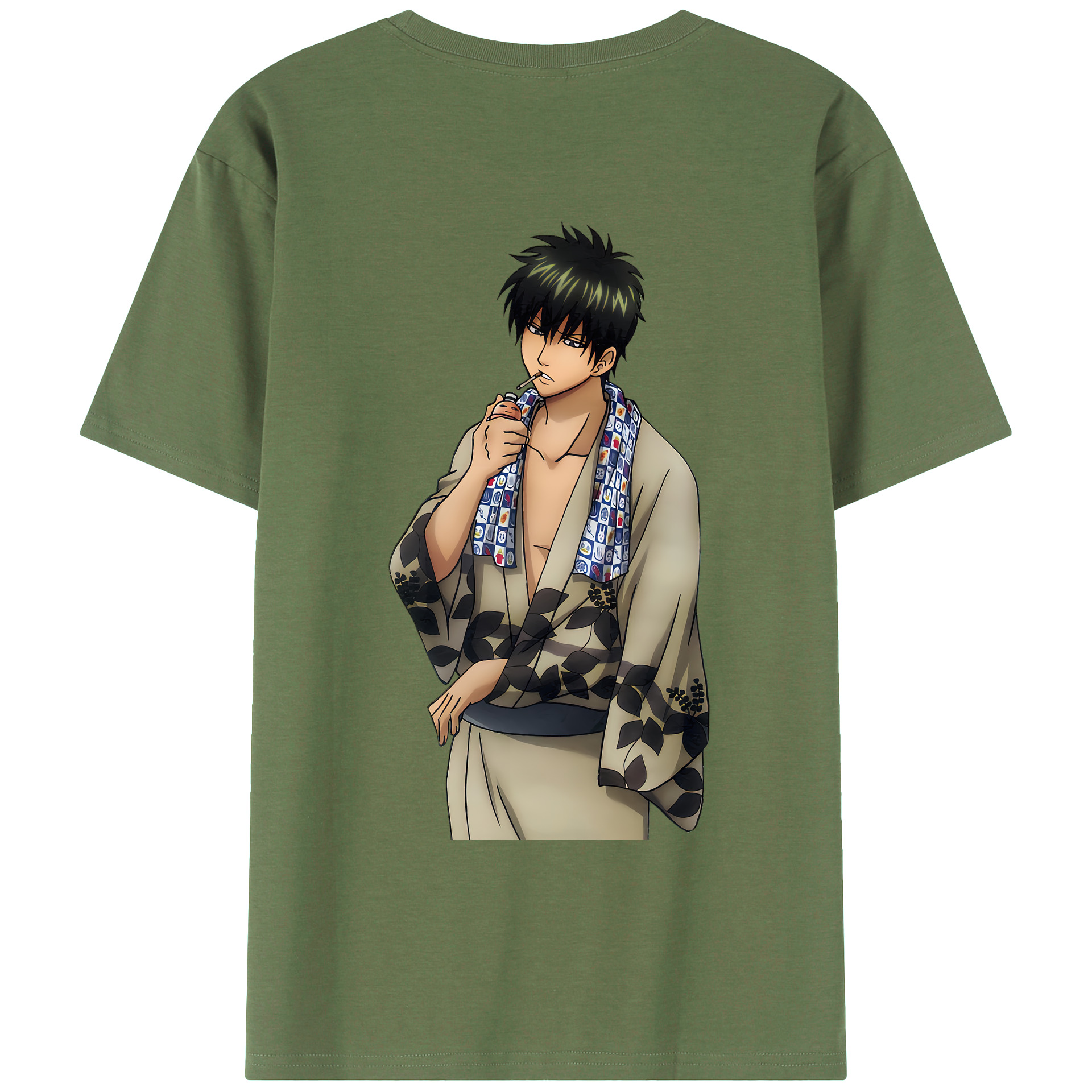 （画像用） ぎんたま 坂田銀時（さかたぎんとき） 神楽 志村新八（しむら しんぱち） GINTAMA Sakata Gintoki Kagura Shimura Shinpachi 綿100％ メンズ半袖Tシャツ（バックプリント） 通気性